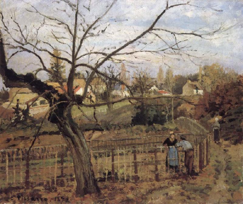 Camille Pissarro The Fence La barriere France oil painting art